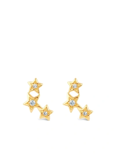 Dinny Hall 14kt Yellow Gold Star Diamond Stud Earrings In 金色