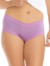 Hanky Panky Dream Lace Trim Modal Boyshorts In Berry Pie