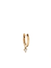 Delfina Delettrez 18kt Yellow Gold Diamond Drop Single Huggie Hoop In Gold