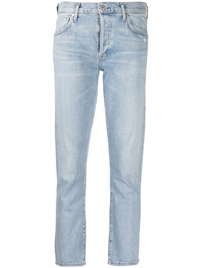 Citizens Of Humanity Charlotte Cropped Straight Jeans In Light Blue