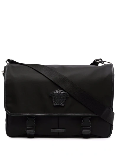 Versace Medusa-plaque Technical Messenger Bag In Black
