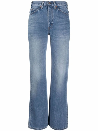Valentino X Levi's 517 Upcycled Bootcut Jeans In Blue