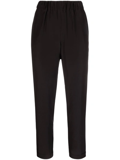 P.a.r.o.s.h Cropped Tailored Trousers In Schwarz