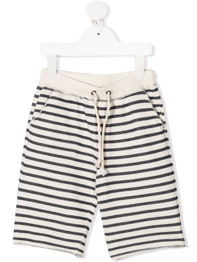 Zhoe & Tobiah Kids' Striped Cotton Shorts In Neutrals