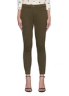 L Agence Margot Coated Crop Skinny Jeans In Green