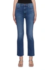 Mother The Hustler Frayed Ankle Jeans In Blue