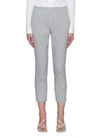 Theory Fine Pinstripe Cotton Crop Treeca Pants In Grey