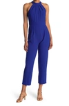 Julia Jordan Halter Wide Leg Jumpsuit In Cobalt 2