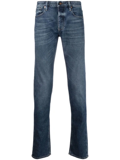 Emporio Armani Mid-rise Straight Jeans In Blue