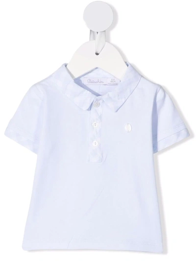 Patachou Babies' Logo Embroidered Polo Shirt In Blue