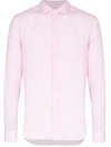 Orlebar Brown Giles Long-sleeved Linen Shirt In Pink