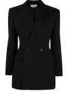 Alexander Mcqueen Double-breasted Wool Blazer In Black