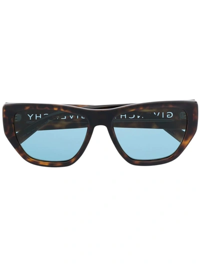 Givenchy 玳瑁纹猫眼框太阳眼镜 In Brown