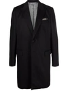 Billionaire Logo Single-breasted Cashmere Coat In Black
