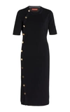 Altuzarra Topaz Button-detailed Ribbed-knit Midi Dress In Black