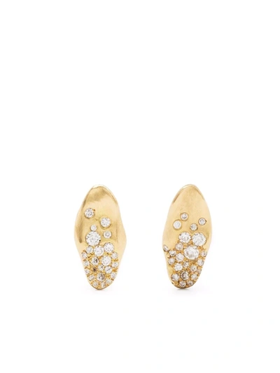 Nada Ghazal 18ct Gold Baby Malak Flourish Ice Mini Marquise Stud Earrings