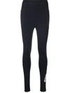 Stella Mccartney Logo-print Scuba Leggings In Blue