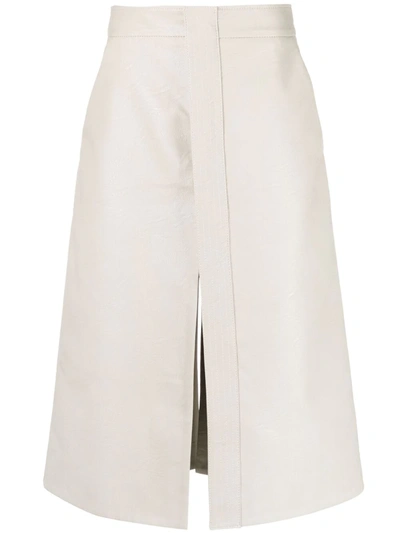 Stella Mccartney Lauren Faux Leather Midi Skirt In Grey