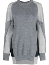 Stella Mccartney Oversized Colour-block Jumper In Grey