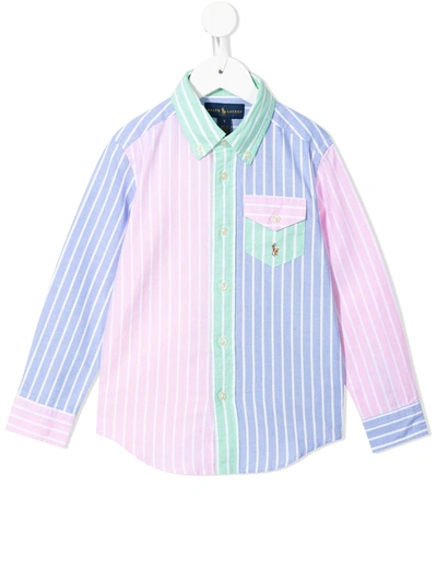 Ralph Lauren Kids' Colour-block Stripe Shirt In Pink