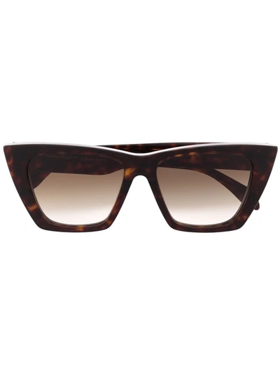 Alexander Mcqueen Tortoiseshell Cat-eye Sunglasses In Brown