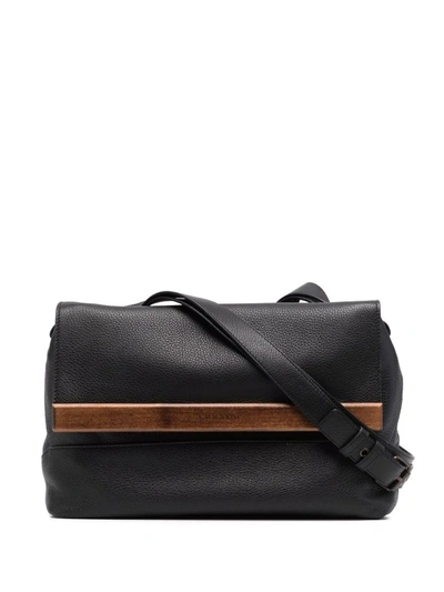 Calicanto Lido Leather Shoulder Bag In Black