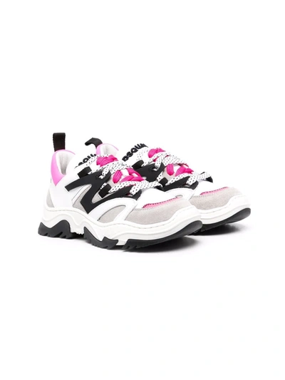 Dsquared2 Kids' Logo-embroidered Low Top Trainers In White