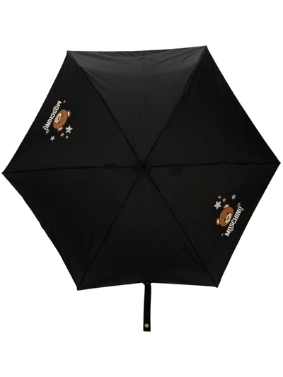 Moschino Teddy Bear-print Large Umbrella In Black