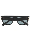Balmain Square-frame Sunglasses In 黑色