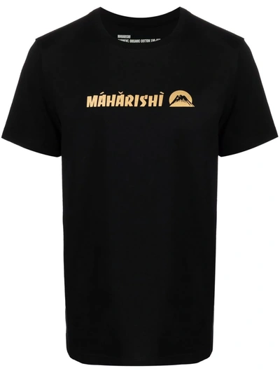 Maharishi Logo-print Organic Cotton T-shirt In 黑色