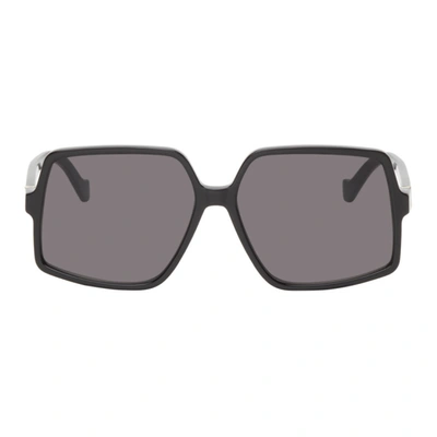 Loewe Black Thin Pentagon Sunglasses