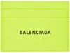 Balenciaga Yellow Cash Card Holder In 7260 Fluo Y