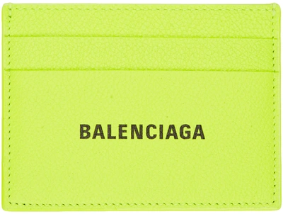Balenciaga Yellow Cash Card Holder In 7260 Fluo Y