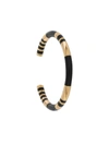 Aurelie Bidermann Positano Resin And Gold Plated Bangle Bracelet In Schwarz
