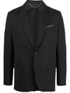 Billionaire Embossed-logo Single-breasted Blazer In Schwarz