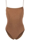 Totême Square-neck Low-back Swimsuit In Brown