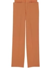 BURBERRY BUTTONED WIDE-LEG TROUSERS IN ORANGE