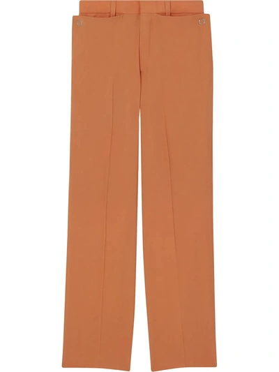 Burberry Buttoned Wide-leg Trousers In Orange
