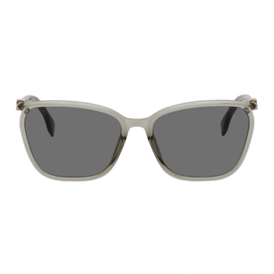 Fendi Grey Square 'ff' Sunglasses In 0kb7 Grey