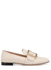 Bally Janelle Buckle Detail Loafers In Bone