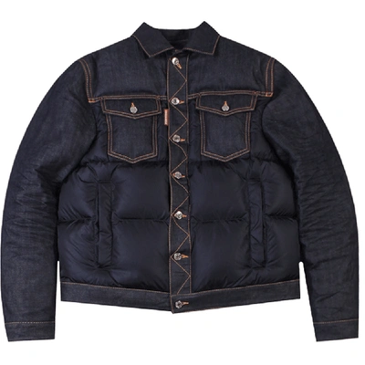 Dsquared2 Denim Puffer Jacket Colour: Navy In Blue