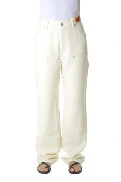 Heron Preston Off-white Denim Carpenter Trousers In Cream