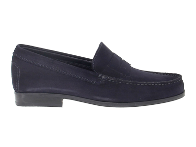 Antica Cuoieria Mens Blue Leather Loafers