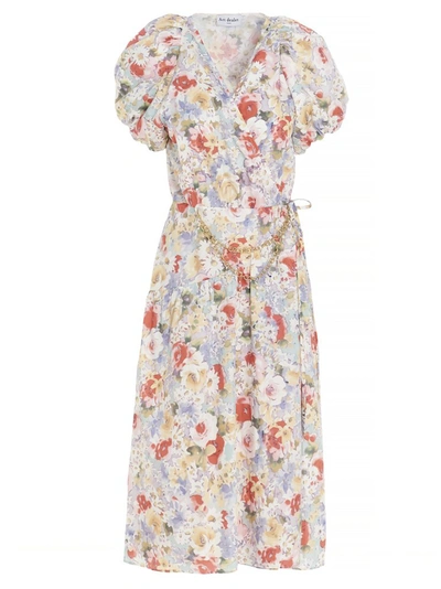 Art Dealer Womens Rosie Print Floral-print Chain-embellished Cotton-poplin Midi Dress M In Multicolor