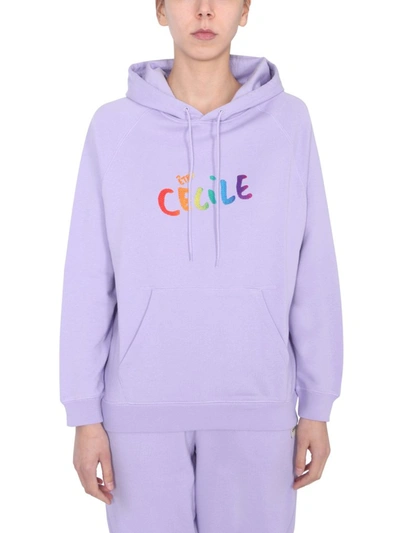 Etre Cecile Être Cécile Logo Print Drawstring Hoodie In Purple