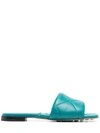 Bottega Veneta 10mm Lido Leather Slide Flats In Green