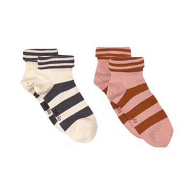 Molo Kids' 2-pack Burnt Coral Norah Socks In Red
