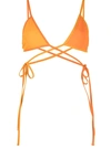 Christopher Esber Wrapped Tie Bikini Top Tangerine Orange
