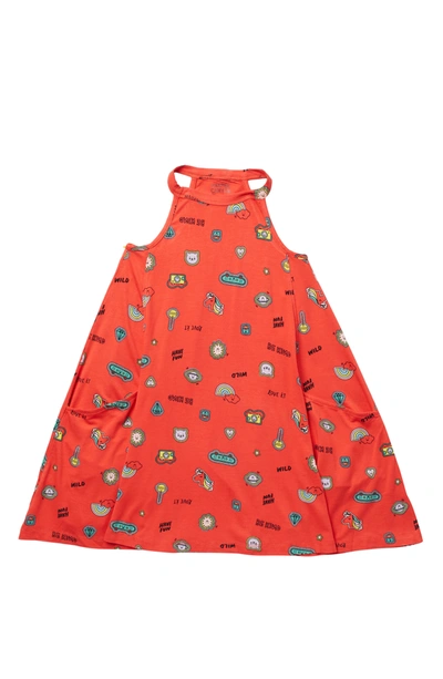 Harper Canyon Kids' Halter Printed Dress In Red Tomato Have Fun