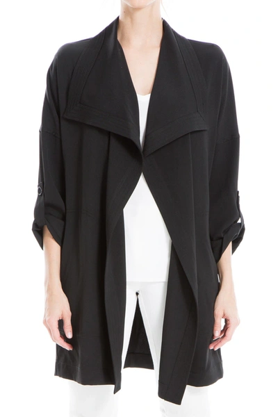 Max Studio Drape Collared Jacket In Black